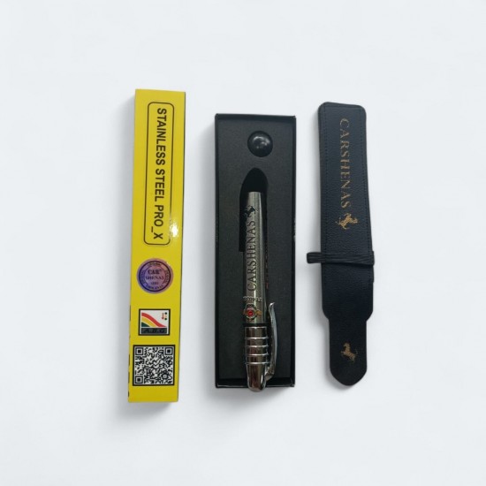 قلم الدهان الأمريكى الاستلس استيل المعدن النيكل الاصلى بالجراب الجلد الطبيعى